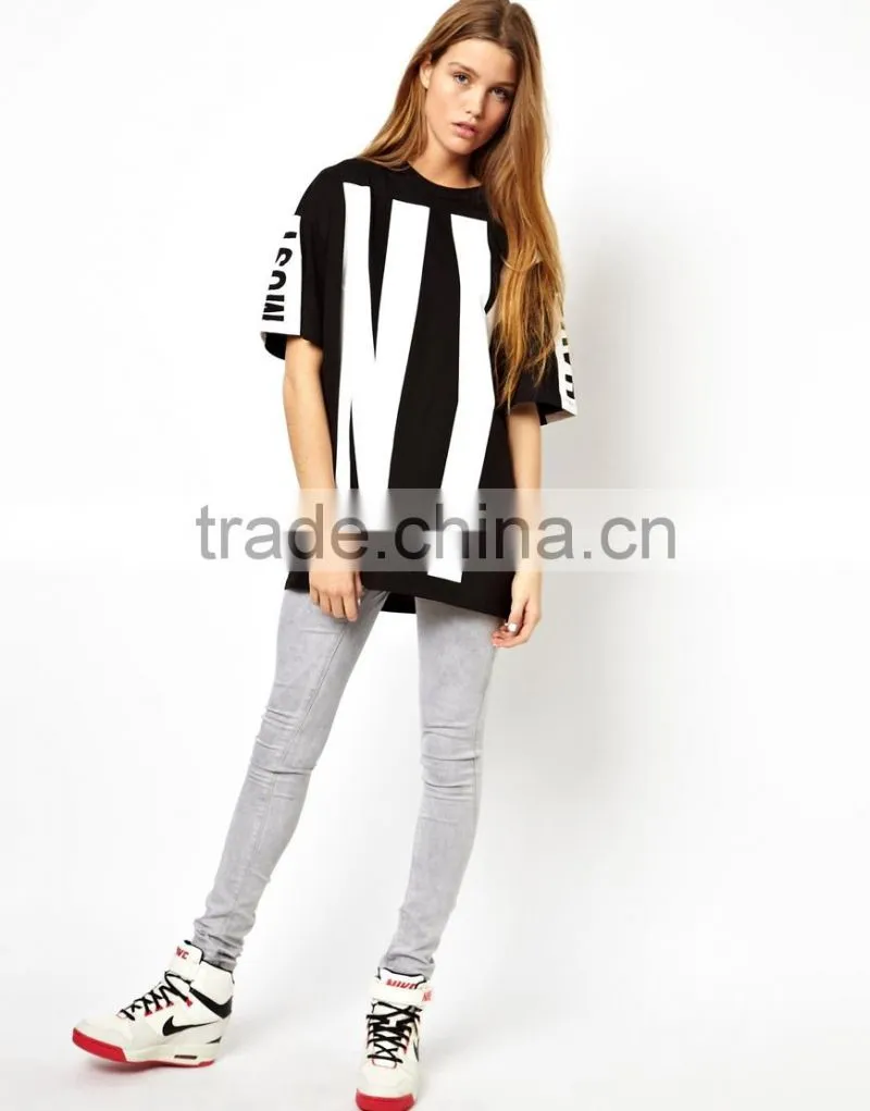 PETITE NY Sleeve Print Oversized Tee