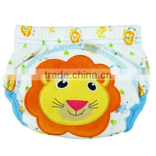 lovely monkey footprints design waterproof baby cloth nappy diaper