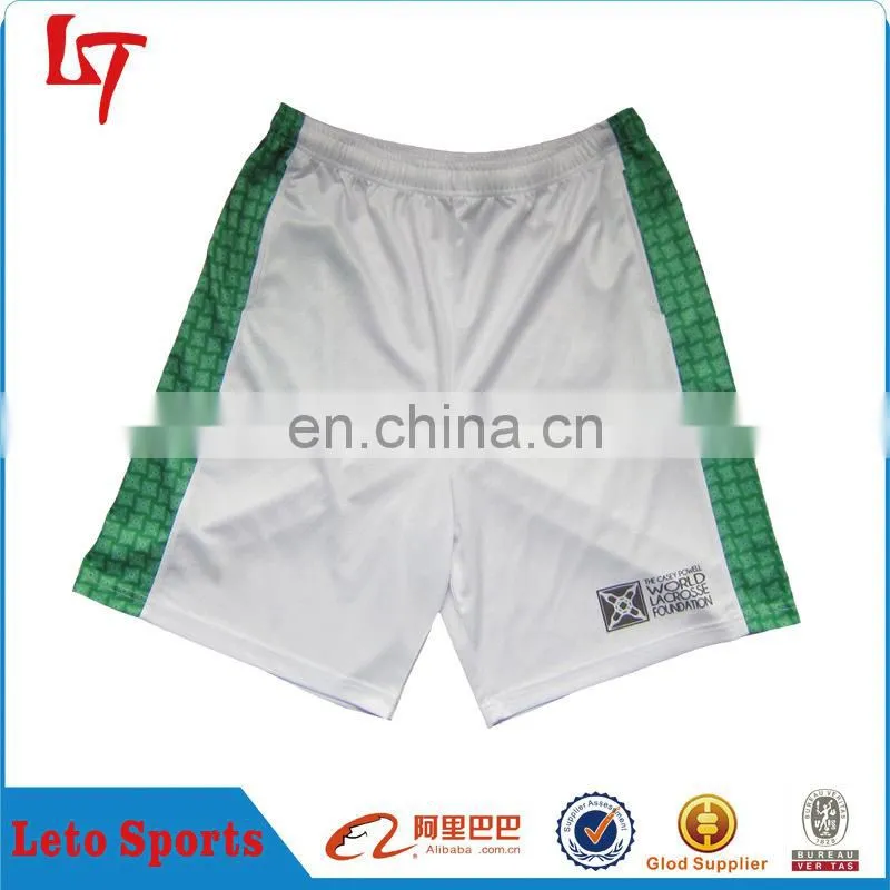 Custom made 100% polyester mesh fabric lacrosse short/lacrosse jersey/sublimation pinnie