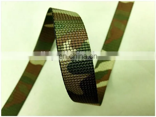Customized 3/4'' camouflage ribbon military ribbon polyester webbing