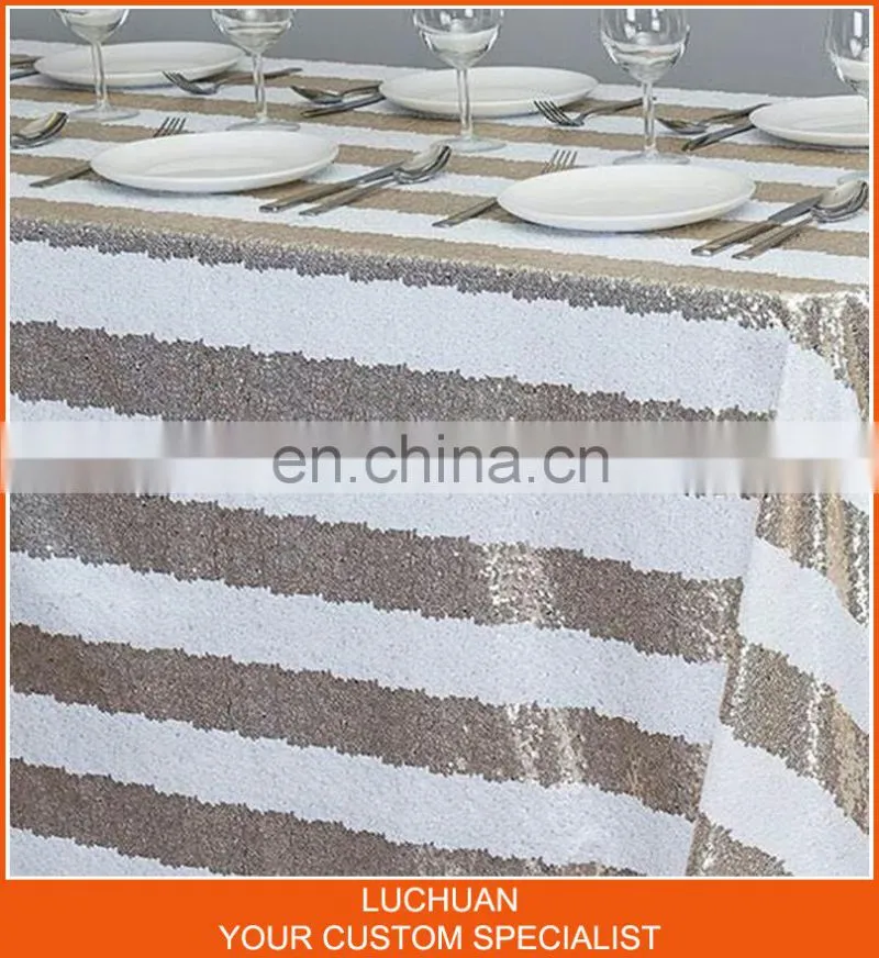 Latest Product Purple Shiny Sequin Cheap Wedding Table Overlay