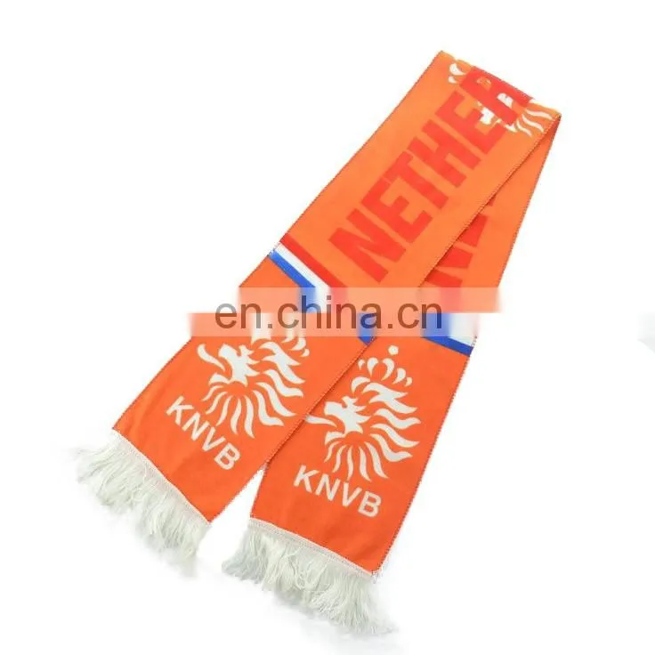 SC-0030 Acrylic soccer scarf custom print knitted jacquard Italy football fan scarf