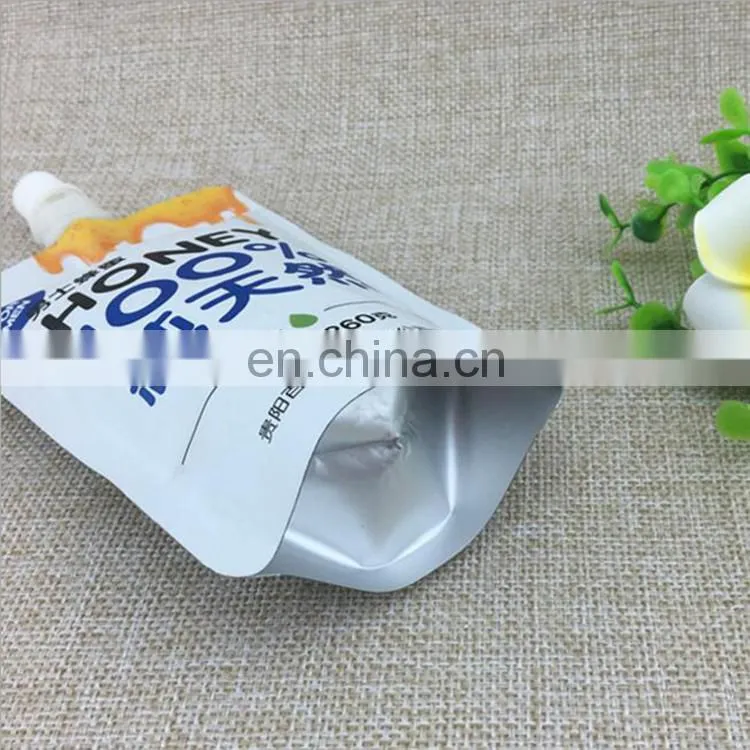Reusable Food Grade Reusable Aluminum Foil Honey Packaging Spout Pouch For Man