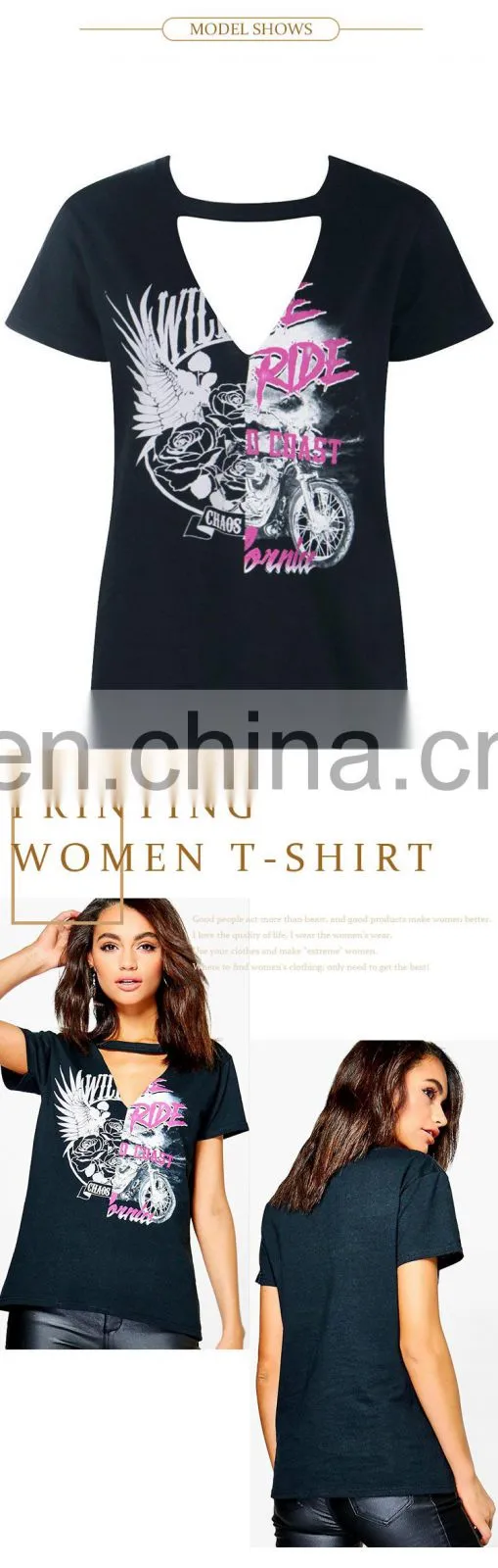 top selling summer fashion printed short sleeve women t shirt