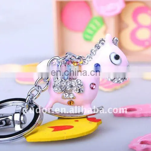 CUTE HOBBYHORSE ANIMAL CRYSTAL KEYCHAIN FOR KIDS