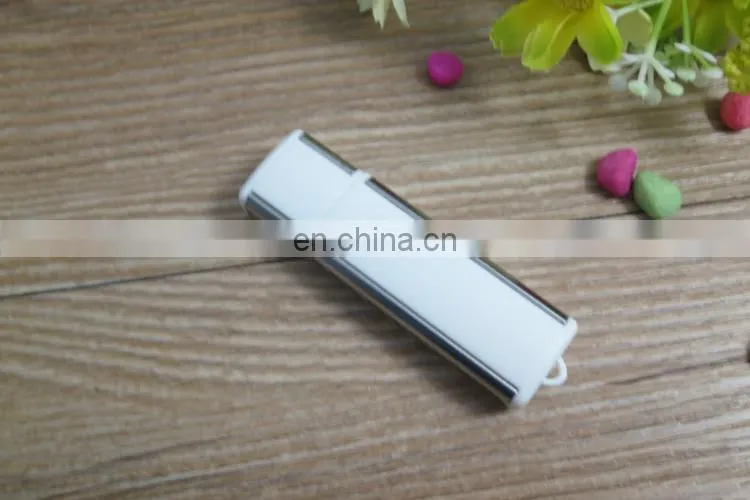 Plastic usb flash with metal usb 2.0 laser logo printing customized design gift memory sticker
