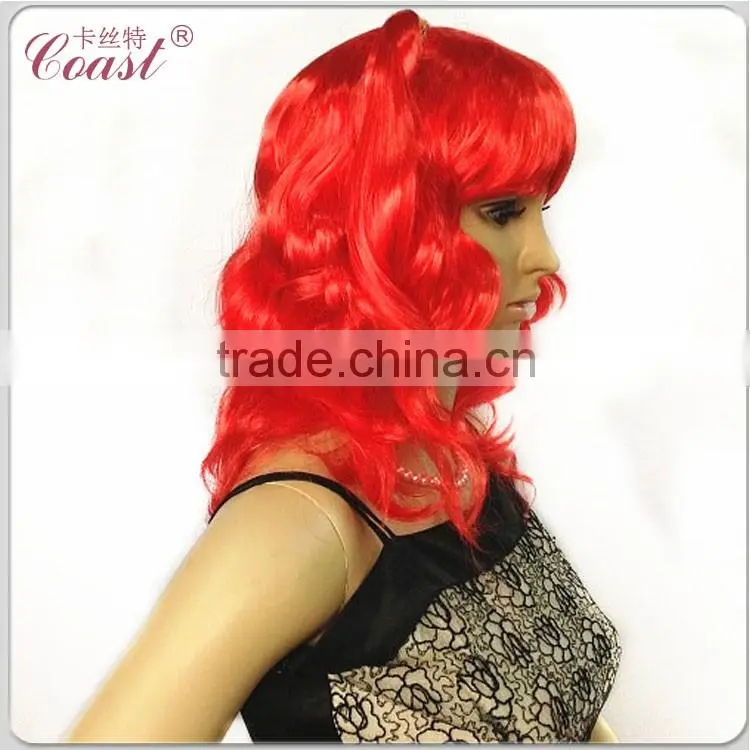 fashion curly synthetic red weave hair