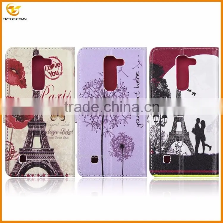 wholesale high quality flip leather back cover case for LG Q10