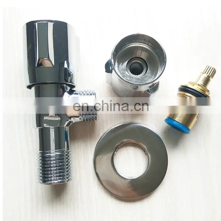 high quality toilet brass angle valve in chrome plated with plastic handle