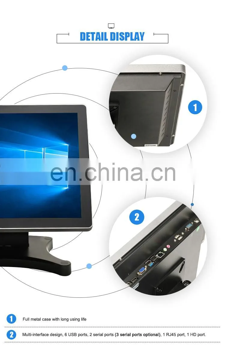 15inch Payment pos touch screen all in one cash register for Retail and Shopping mall pos system