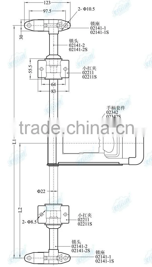 411142 Truck container door lock