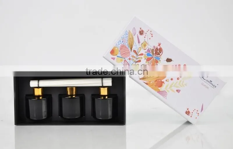 3*30ml Home fragrance Aroma Reed Diffuser with glass bottle shiny lid SA-2024