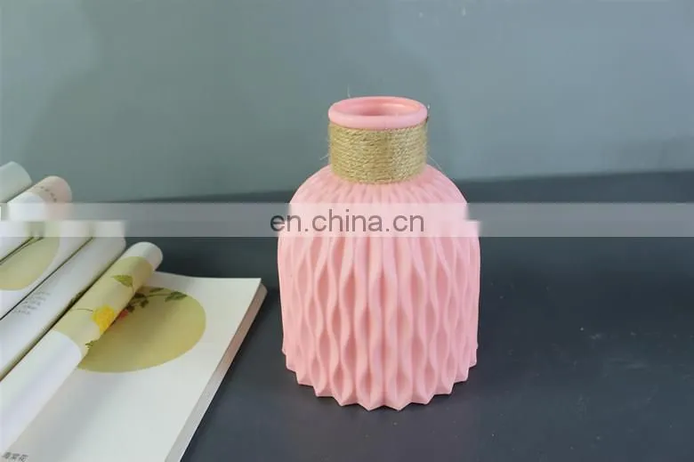 Modern Flower Vase Imitation Ceramic Flower Pot Decoration Home Plastic Vase Flower Arrangement Nordic Style Home Decoration