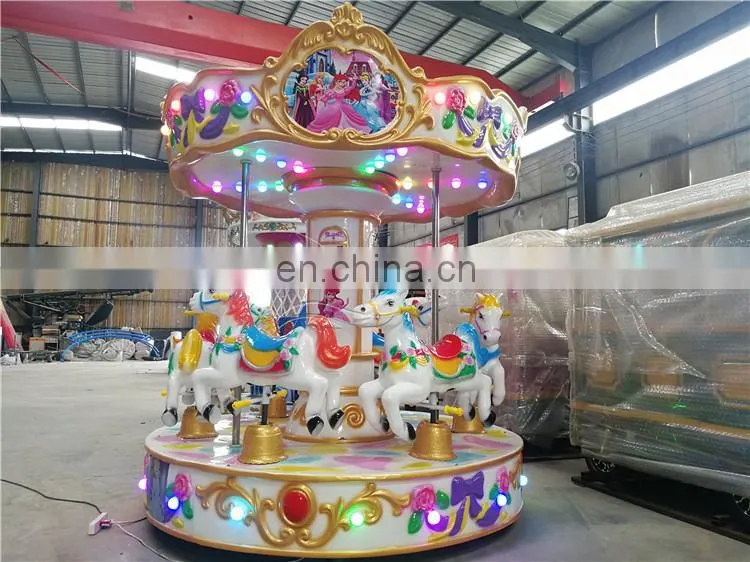 Coin operated mini 3 seats carousel kiddie rides for sale