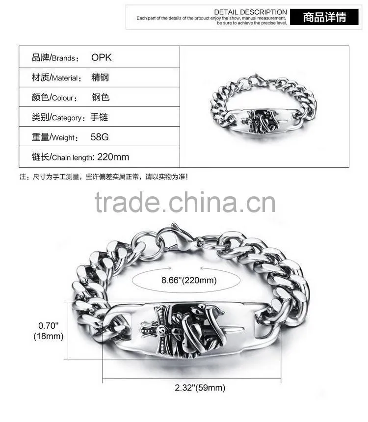 Antic unique titanium sterling steel man bracelets handmade heavy 316L steel design bangles