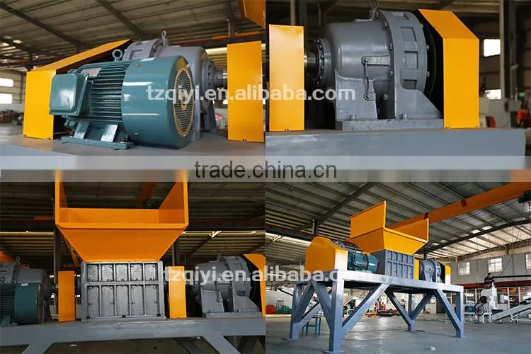 Powerful double shafts double motors timber wood pallet crusher