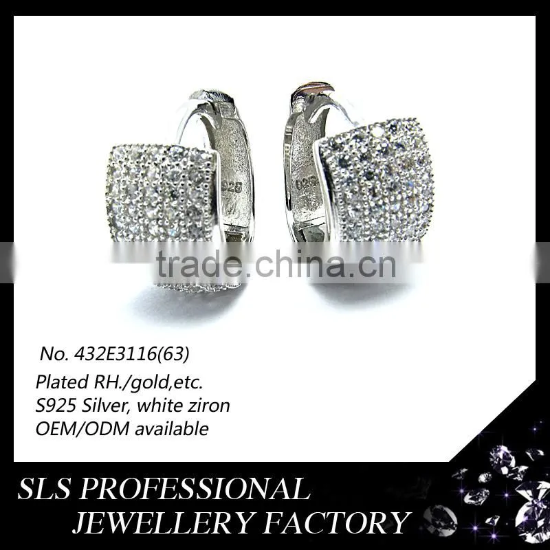 2015 Fashion inspired 925 sterling silver hip hop earrings for women Shengleishi jewelry