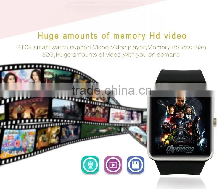 2016 New Fashion Bluetooth wifi Smart Watch GT08 Android Smart Watch Smart Wrist Band Smart Bracelet Sport Watch