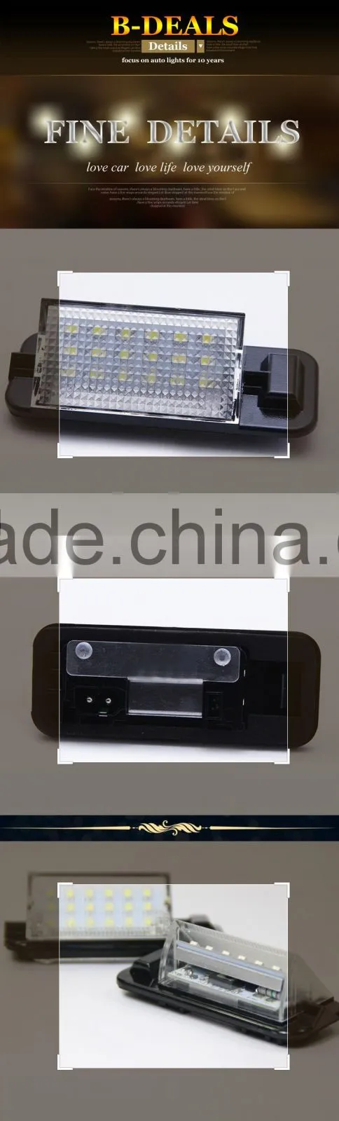 3528 SMD 18 LEDs Car License light Led Lamp Plate LED Light Lamp for bmw E36