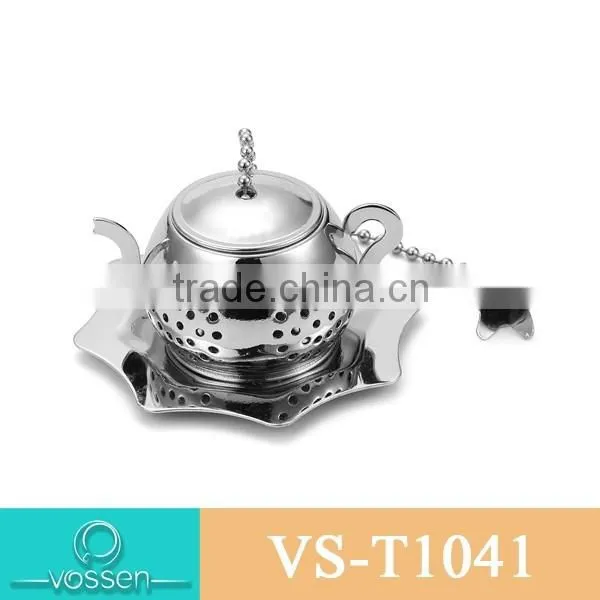 Silver plating tea pot shaped E tea infuser