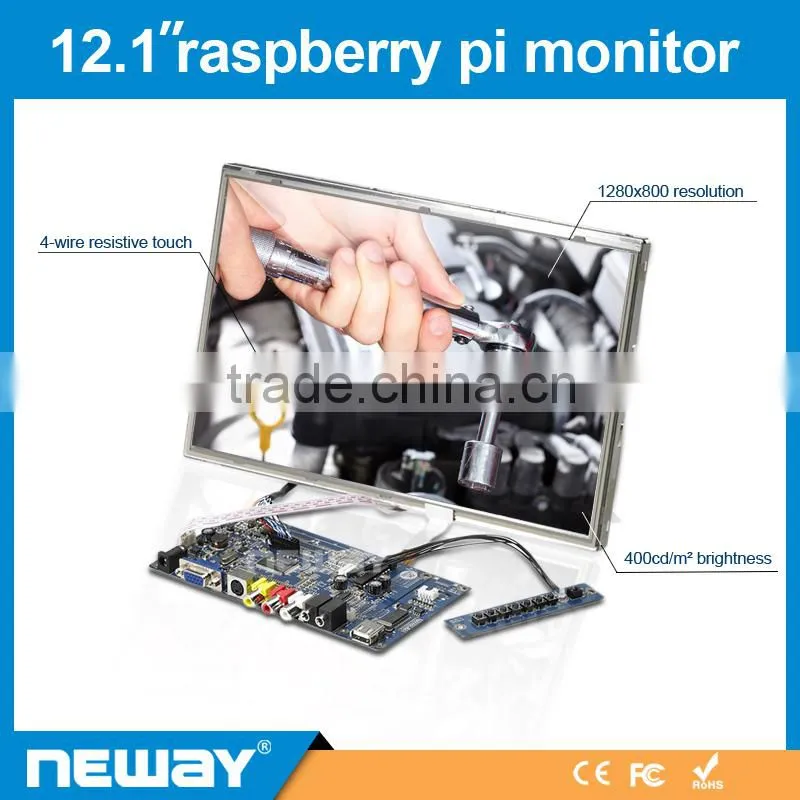 12.1 HD Touch Screen Raspberry Pi with 1280x800 Resolution