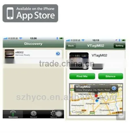 VTag Anti-Loss alarm/finder track location By iPhone 5,4S, iPad 4, iPad mini