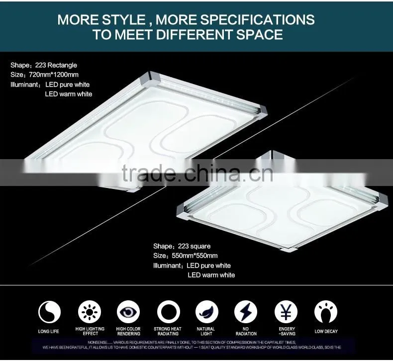 energy saving home decoraive led pop ceiling light rectangle ceiling light