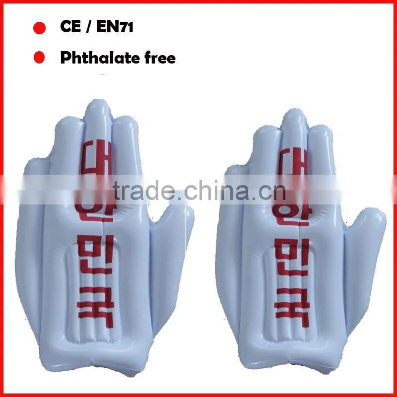 Promotional toys inflatable hand with CA logo for football clubs