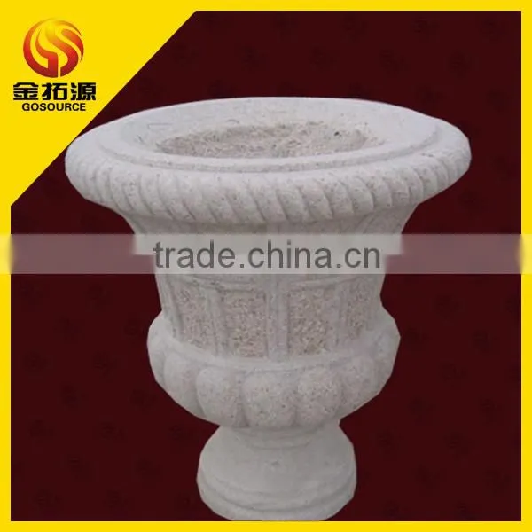 decorative gray stone flower pot