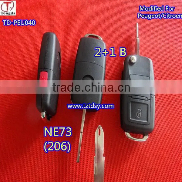 Tongda car key TD-PEU042 KEY.no logo , high qualty 2 button SX9 key for peugeot with big holes