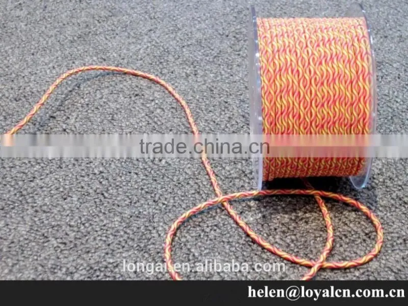 Garment use colored braided elastic cord for sale