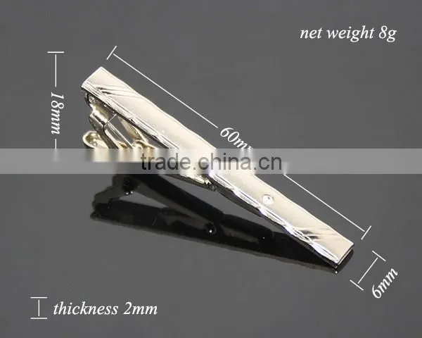 High Quality Alloy Party Simple Necktie Tie Clip Bar Pin Practical Blank Silver Metal Clip Bow Tie