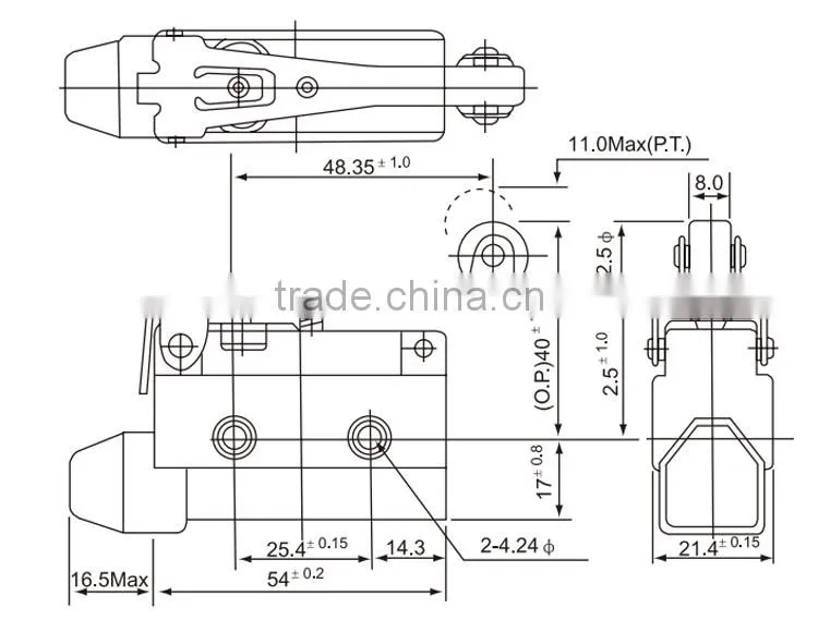 CNTD Micro waterproof limited Switch 10A 250VAC Sealed Micro Limit Switch CZ-7121