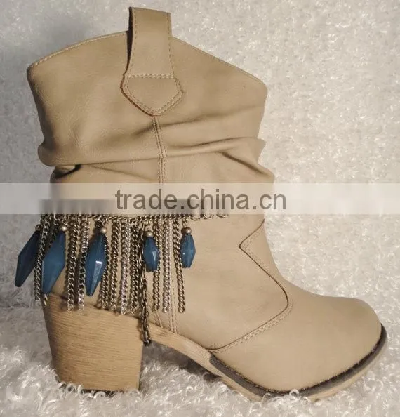Must have!! Fan fring chains tassel blue bead boot and shoe jewelry