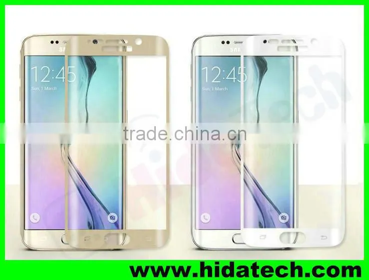 Best selling ultra thin full cover curved 3d tempered glass screen protector for Samsung S6 edge G925I