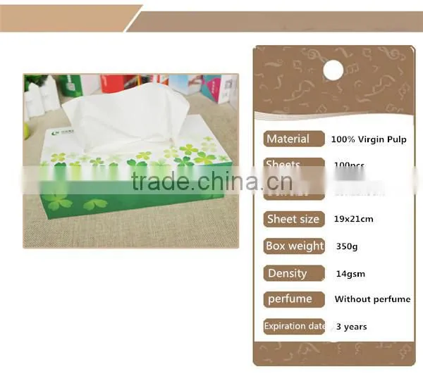 OEM box facial tissue100% Virgin Wood Pulp soft OEM box facial tissue