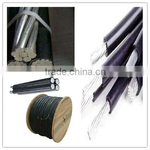 XLPE insulated rubber jacket aluminum conductor Aerial Bundle Cable (ABC cable)
