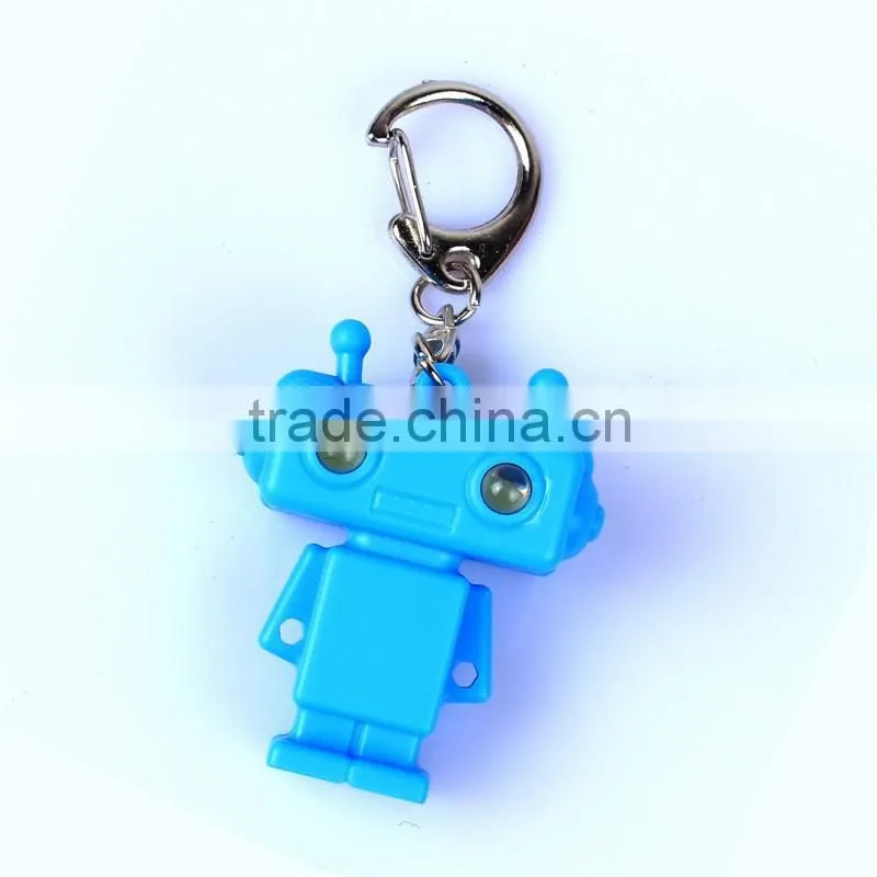 Cheap Plastic Robot LED light flash keychain