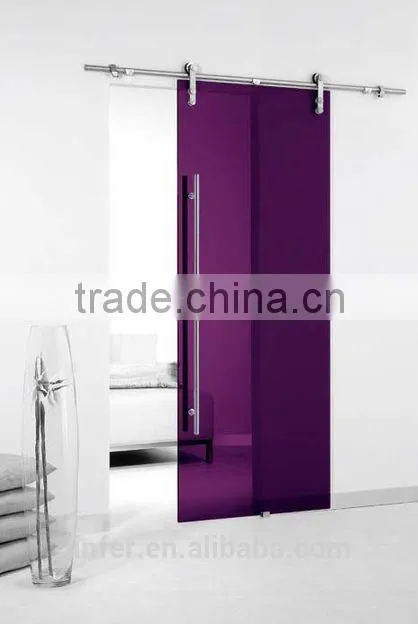 Modern Stainless Steel Glass Sliding Barn Door Interior New Rail Track SD0117700