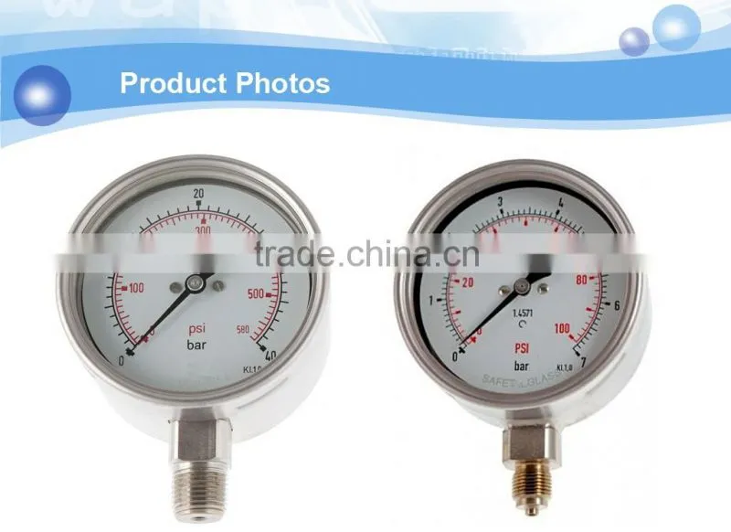 6"(150mm) Stainless Steel High Quality Liquid Filled Pressure Gauge Exact