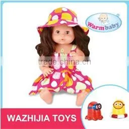 Top kid toy for 2016 baby vinyl doll with cooking tools for 3+ year old children