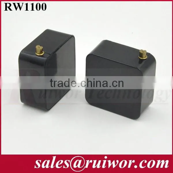 Square Retractable anti-theft tether for product or parts feeding used in Wal-Mart Electronic products display