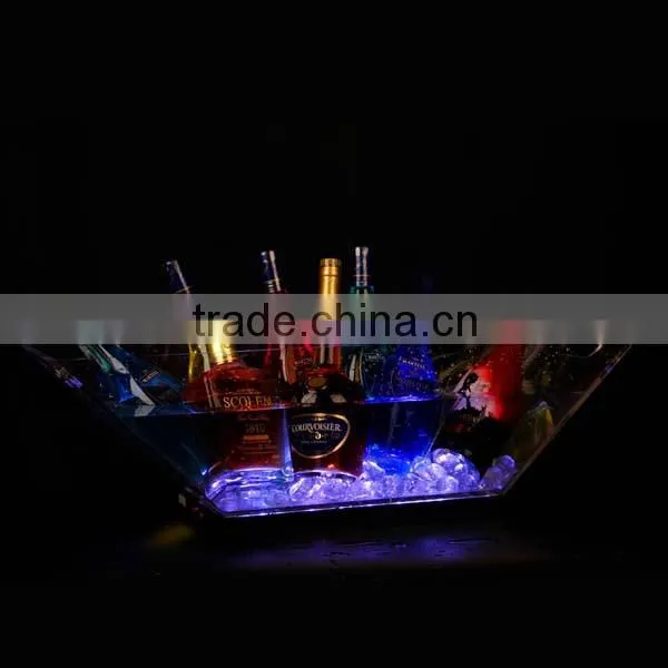 Champagne bar supplies LED ice bucket size LED ice bucket KTV transparent ice bucket 12 installed charging bucket