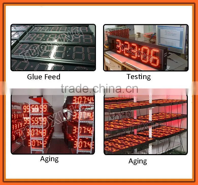 High quality 6 inch 6 digits led hourglass glass sand timer