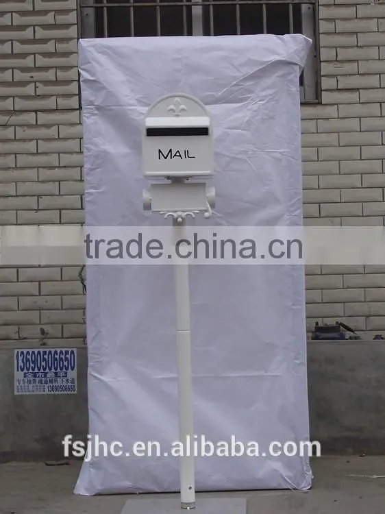 Foshan JHC-1022B Post Mounted Aluminum Mailbox/Decorative Letterbox/Outdoor Standing Postbox For Garden With Newspaper Holder