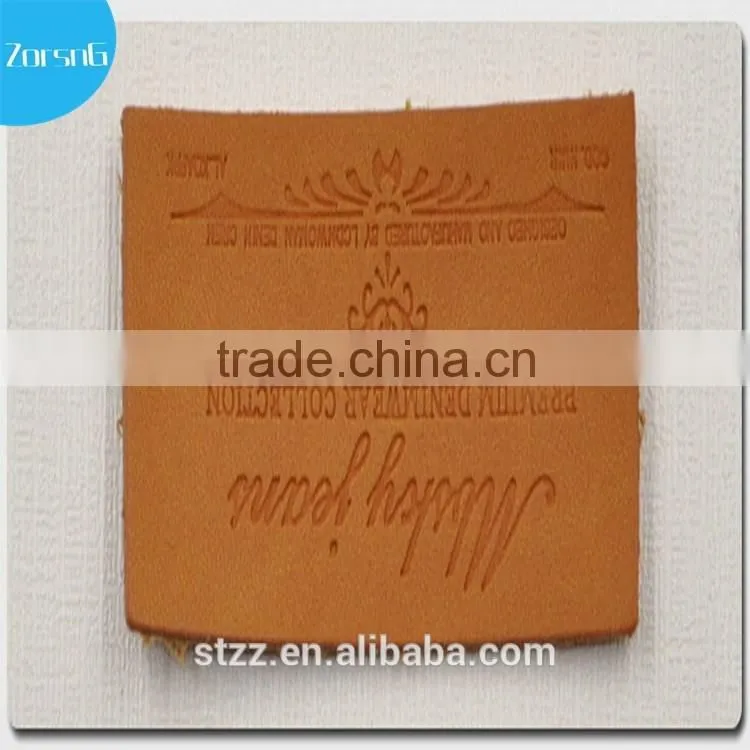 Custom Logo Clothing Faux PU Leather Patch for Denim