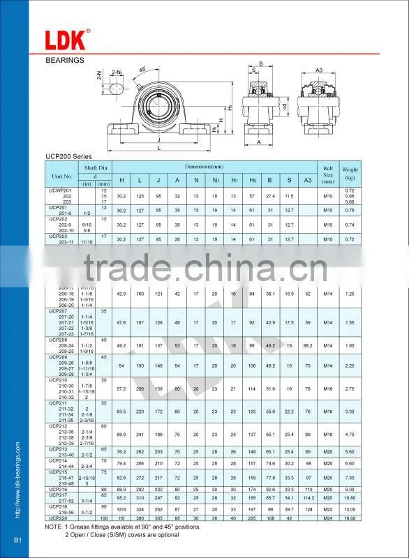LDK cast iron bearing pedestal p213