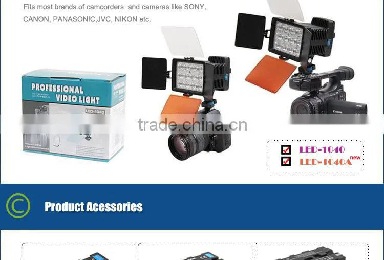 Hot Selling 12 Bulbs Video Shooting Light LED-1040 for Sony Camcorder