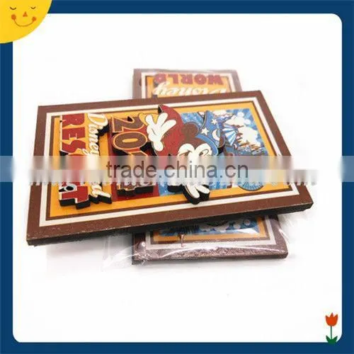Colorful cute Mickey 3D wooden fridge magnet