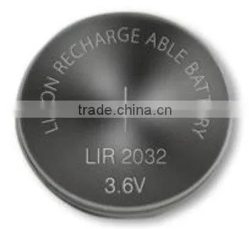 CR2032 rechargeable battery LIR2032 rechargeable button battery